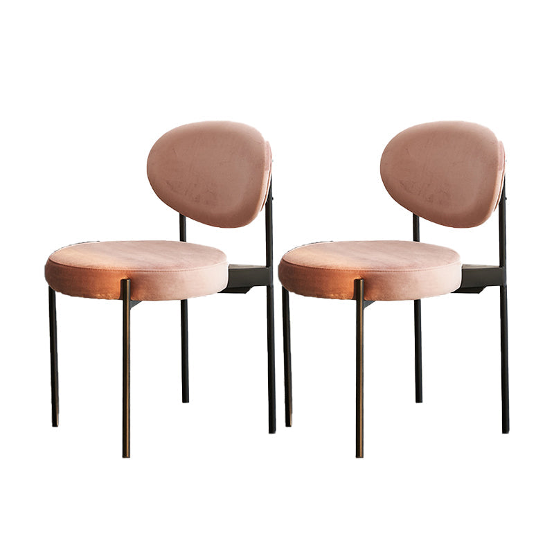 Industrial Metal Dining Room Chair Open Back Dining Side Chair Pink 2 Piece Set Clearhalo 'Dining Chairs' 'Dining Tables & Seating' 'dining_chair' 'furn' 'furn_dining_chair' 'Furniture' 'Kitchen & Dining Furniture' 6129816
