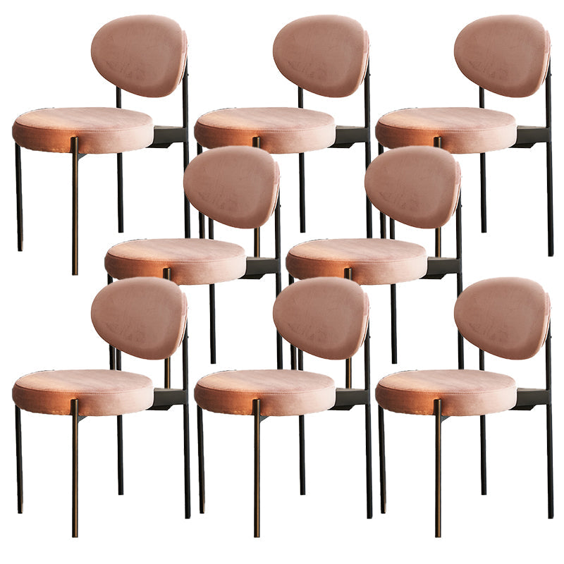 Industrial Metal Dining Room Chair Open Back Dining Side Chair Pink 8 Piece Set Clearhalo 'Dining Chairs' 'Dining Tables & Seating' 'dining_chair' 'furn' 'furn_dining_chair' 'Furniture' 'Kitchen & Dining Furniture' 6129819
