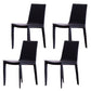 Contemporary Metal Dining Room Chair Armless Leather Side Chair
