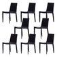 Contemporary Metal Dining Room Chair Armless Leather Side Chair