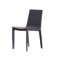 Contemporary Metal Dining Room Chair Armless Leather Side Chair