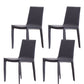 Contemporary Metal Dining Room Chair Armless Leather Side Chair