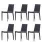 Contemporary Metal Dining Room Chair Armless Leather Side Chair