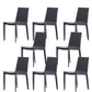 Contemporary Metal Dining Room Chair Armless Leather Side Chair