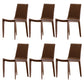 Contemporary Metal Dining Room Chair Armless Leather Side Chair
