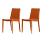 Contemporary Metal Dining Room Chair Armless Leather Side Chair
