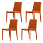 Contemporary Metal Dining Room Chair Armless Leather Side Chair