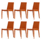 Contemporary Metal Dining Room Chair Armless Leather Side Chair