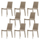 Contemporary Metal Dining Room Chair Armless Leather Side Chair