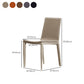 Contemporary Metal Dining Room Chair Armless Leather Side Chair
