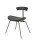 Industrial Style Armless Chair Open Back Side Leather Chair with Metal Base