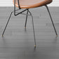 Industrial Style Armless Chair Open Back Side Leather Chair with Metal Base