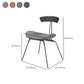 Industrial Style Armless Chair Open Back Side Leather Chair with Metal Base