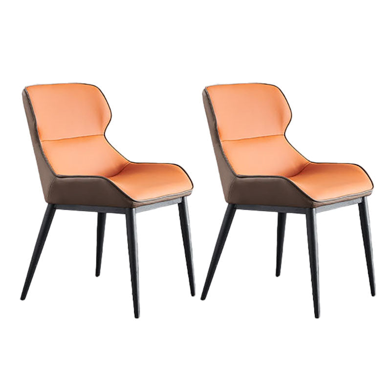 Sedia da pranzo in metallo contemporaneo braccio laterale in vena