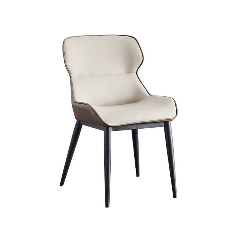 Sedia da pranzo in metallo contemporaneo braccio laterale in vena