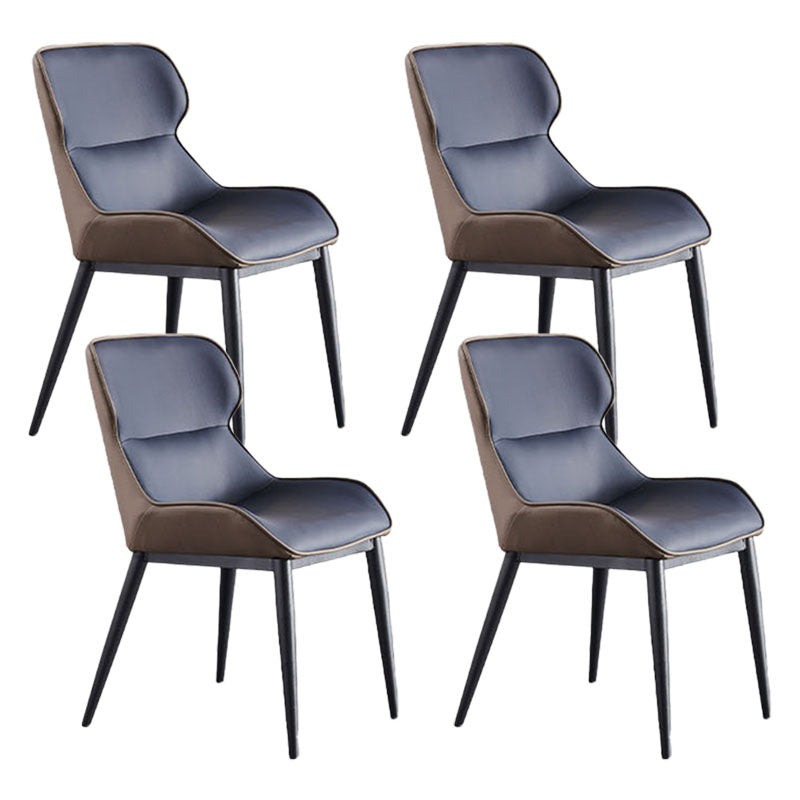 Sedia da pranzo in metallo contemporaneo braccio laterale in vena