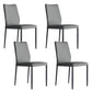 Designer Style Armless Chair Leather Parsons Back Side Chair for Restaurant