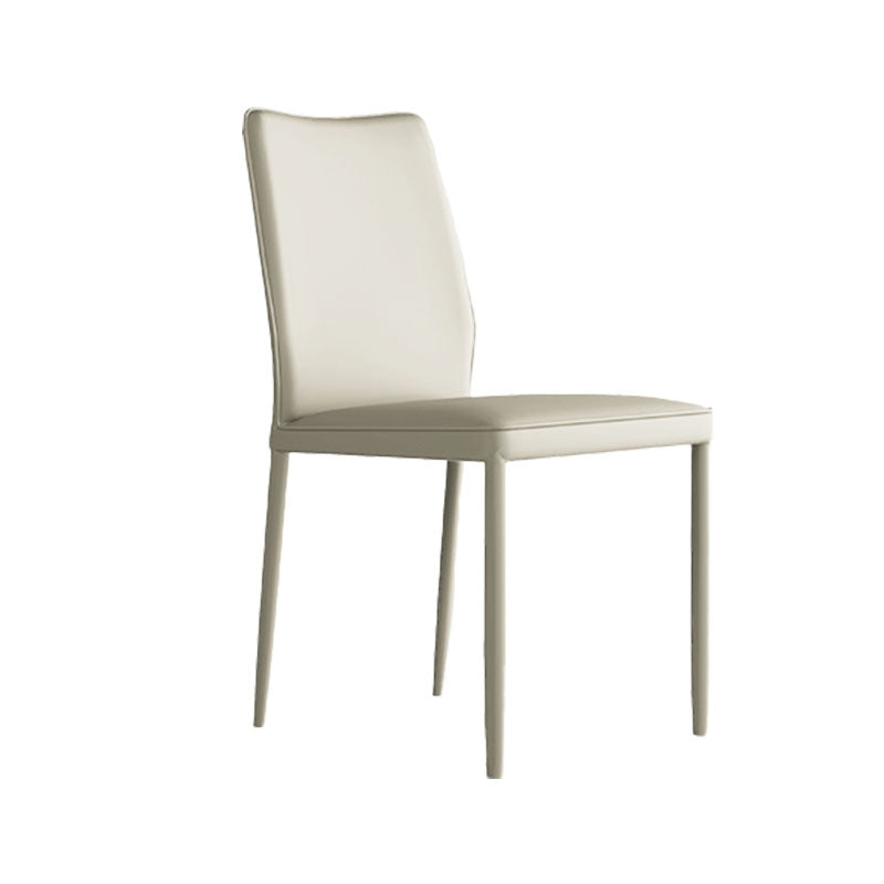 Designer Style Armless Chair Leather Parsons Back Side Chair for Restaurant