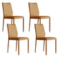 Designer Style Armless Chair Leather Parsons Back Side Chair for Restaurant