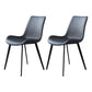 Contemporary Metal Dining Room Chair Armless Faux Leather Side Chair Black 2 Piece Set Clearhalo 'Dining Chairs' 'Dining Tables & Seating' 'dining_chair' 'furn' 'furn_dining_chair' 'Furniture' 'Kitchen & Dining Furniture' 6129939