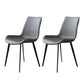 Contemporary Metal Dining Room Chair Armless Faux Leather Side Chair Grey 2 Piece Set Clearhalo 'Dining Chairs' 'Dining Tables & Seating' 'dining_chair' 'furn' 'furn_dining_chair' 'Furniture' 'Kitchen & Dining Furniture' 6129947