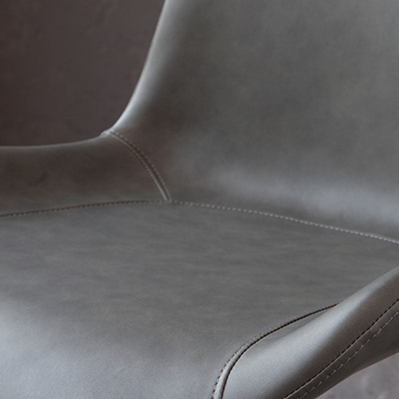 Contemporary Metal Dining Room Chair Armless Faux Leather Side Chair Clearhalo 'Dining Chairs' 'Dining Tables & Seating' 'dining_chair' 'furn' 'furn_dining_chair' 'Furniture' 'Kitchen & Dining Furniture' 6129949