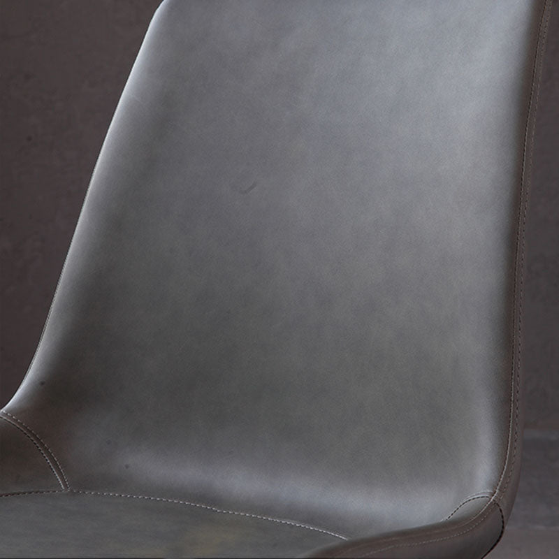 Contemporary Metal Dining Room Chair Armless Faux Leather Side Chair Clearhalo 'Dining Chairs' 'Dining Tables & Seating' 'dining_chair' 'furn' 'furn_dining_chair' 'Furniture' 'Kitchen & Dining Furniture' 6129952