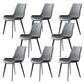Contemporary Metal Dining Room Chair Armless Faux Leather Side Chair Grey 8 Piece Set Clearhalo 'Dining Chairs' 'Dining Tables & Seating' 'dining_chair' 'furn' 'furn_dining_chair' 'Furniture' 'Kitchen & Dining Furniture' 6129953