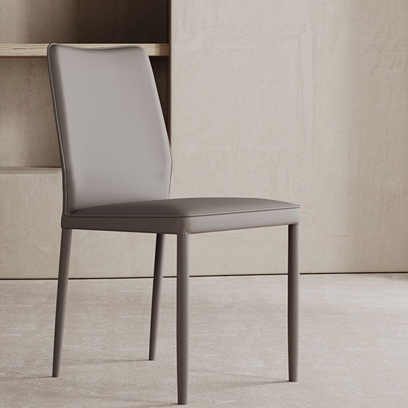 Designer Style Armless Chair Leather Parsons Back Chair for Restaurant