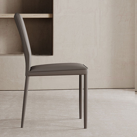 Designer Style Armless Chair Leather Parsons Back Chair for Restaurant