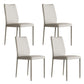 Designer Style Armless Chair Leather Parsons Back Chair for Restaurant