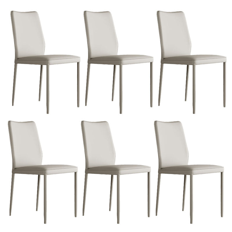 Designer Style Armless Chair Leather Parsons Back Chair for Restaurant