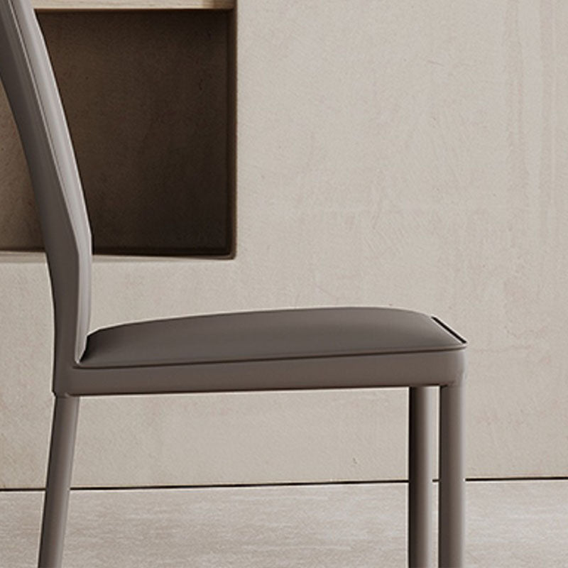 Designer Style Armless Chair Leather Parsons Back Chair for Restaurant