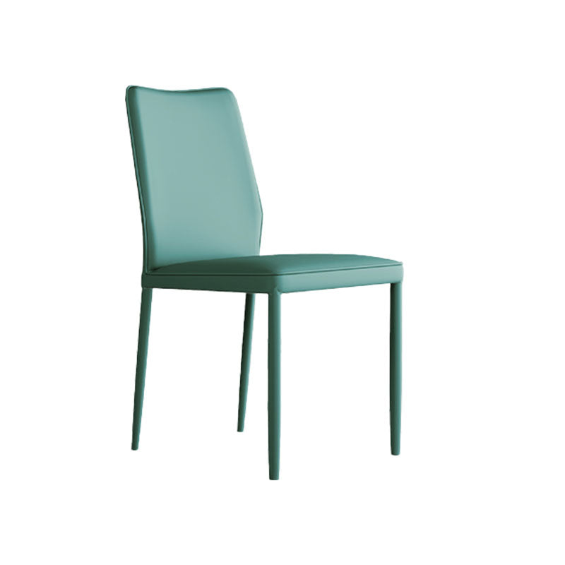 Designer Style Armless Chair Leather Parsons Back Chair for Restaurant