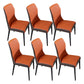 Contemporary Style Armless Chair Leather Parsons Chair with Wooden Base for Dining Room