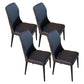 Contemporary Style Armless Chair Leather Parsons Chair with Wooden Base for Dining Room