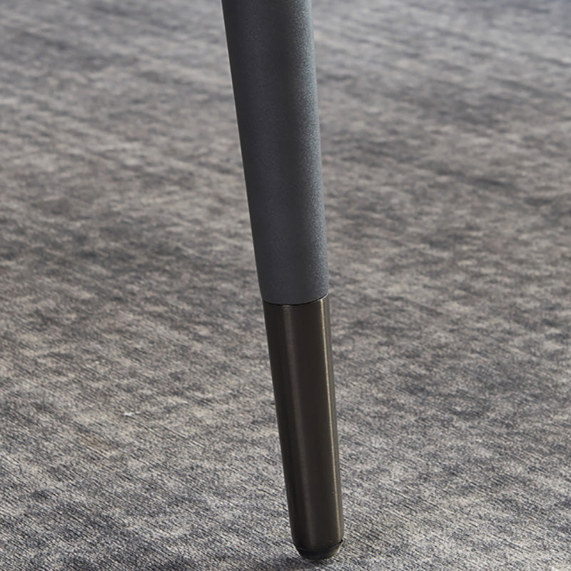 Contemporary Style Armless Chair Leather Parsons Chair with Wooden Base for Dining Room