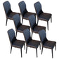 Contemporary Style Armless Chair Leather Parsons Chair with Wooden Base for Dining Room