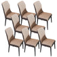 Contemporary Style Armless Chair Leather Parsons Chair with Wooden Base for Dining Room