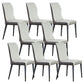Contemporary Style Armless Chair Leather Parsons Chair with Wooden Base for Dining Room