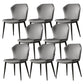 Industrial Wing Back Side Chair Leather Armless Dining Chair with Metal Base