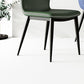 Industrial Wing Back Side Chair Leather Armless Dining Chair with Metal Base