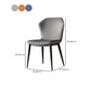 Industrial Wing Back Side Chair Leather Armless Dining Chair with Metal Base