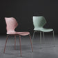 Modern Wing Back Side Chair Plastic Armless Dining Chair with Metal Base