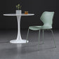 Modern Wing Back Side Chair Plastic Armless Dining Chair with Metal Base
