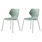 Modern Wing Back Side Chair Plastic Armless Dining Chair with Metal Base