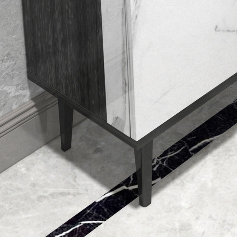 Glam Cabinets Dining Buffet 2-Drawer Glass Doors Buffet Sideboard Clearhalo 'buffet_sideboard' 'Buffets & Sideboards' 'furn' 'furn_buffet_sideboard' 'Furniture' 'Kitchen & Dining Furniture' 6130243