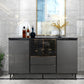 Glam Cabinets Dining Buffet 2-Drawer Glass Doors Buffet Sideboard 63"L x 11.8"W x 41.7"H Grey Clearhalo 'buffet_sideboard' 'Buffets & Sideboards' 'furn' 'furn_buffet_sideboard' 'Furniture' 'Kitchen & Dining Furniture' 6130245