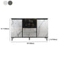 Glam Cabinets Dining Buffet 2-Drawer Glass Doors Buffet Sideboard Clearhalo 'buffet_sideboard' 'Buffets & Sideboards' 'furn' 'furn_buffet_sideboard' 'Furniture' 'Kitchen & Dining Furniture' 6130248