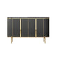 Glam Buffet Sideboard Stone Cabinets Dining Buffet for Living Room 59"L x 16"W x 33"H Dark Gray Clearhalo 'buffet_sideboard' 'Buffets & Sideboards' 'furn' 'furn_buffet_sideboard' 'Furniture' 'Kitchen & Dining Furniture' 6130263